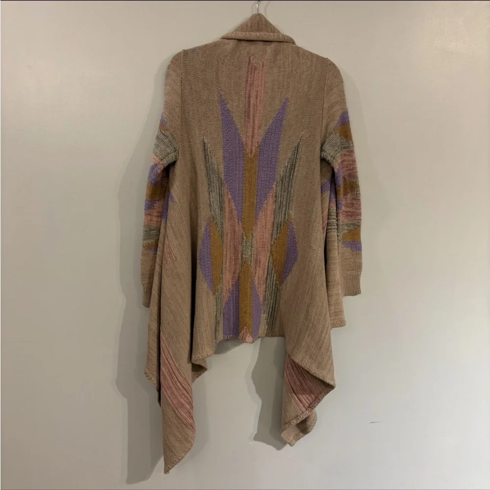 Vintage Ralph Lauren Cardigan Aztec Pastel print cotton Merino wool blend - Picture 8 of 13